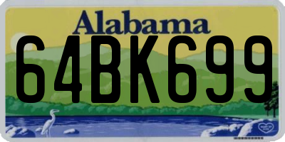 AL license plate 64BK699
