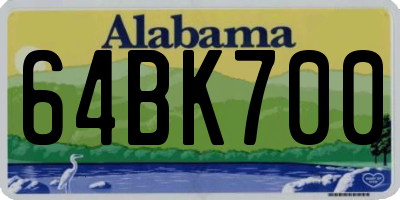 AL license plate 64BK700