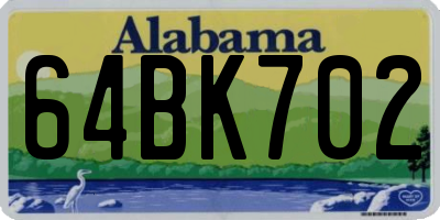 AL license plate 64BK702