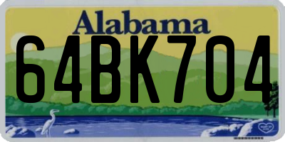 AL license plate 64BK704