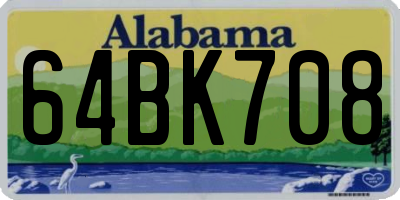 AL license plate 64BK708