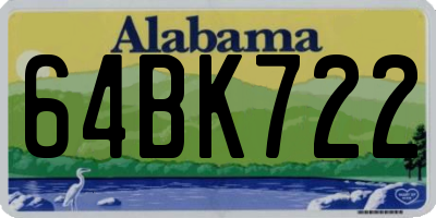 AL license plate 64BK722