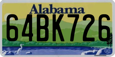 AL license plate 64BK726