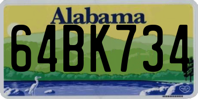 AL license plate 64BK734