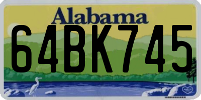 AL license plate 64BK745