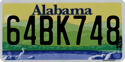 AL license plate 64BK748