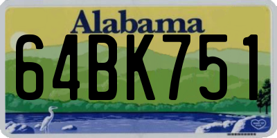 AL license plate 64BK751