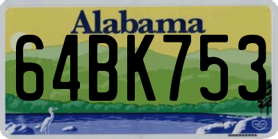 AL license plate 64BK753
