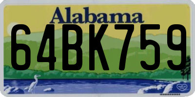 AL license plate 64BK759