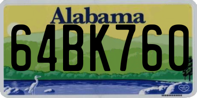 AL license plate 64BK760