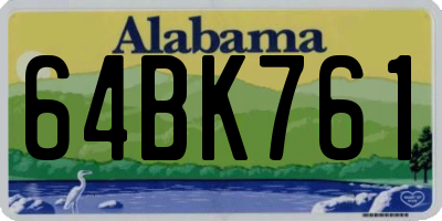 AL license plate 64BK761