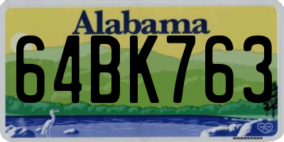 AL license plate 64BK763