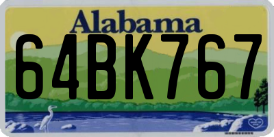 AL license plate 64BK767