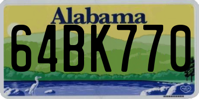 AL license plate 64BK770