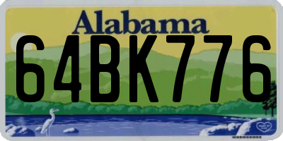 AL license plate 64BK776