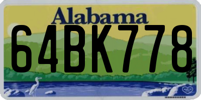 AL license plate 64BK778