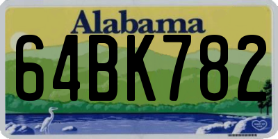 AL license plate 64BK782