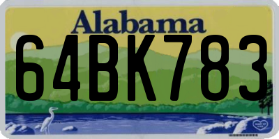 AL license plate 64BK783