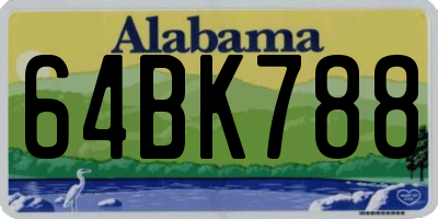 AL license plate 64BK788