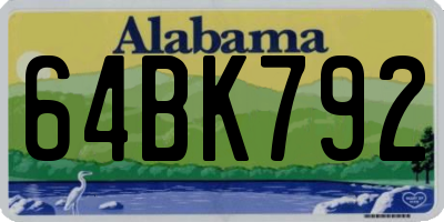 AL license plate 64BK792
