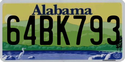 AL license plate 64BK793