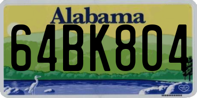 AL license plate 64BK804