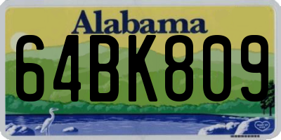 AL license plate 64BK809