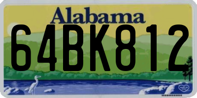 AL license plate 64BK812