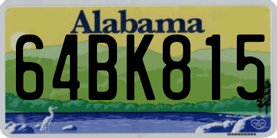 AL license plate 64BK815