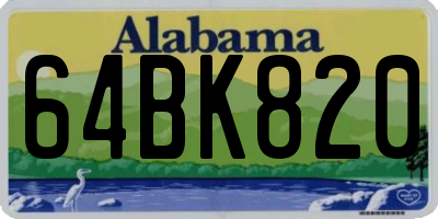 AL license plate 64BK820