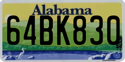 AL license plate 64BK830