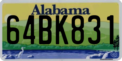 AL license plate 64BK831