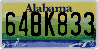 AL license plate 64BK833
