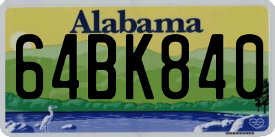 AL license plate 64BK840