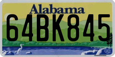 AL license plate 64BK845