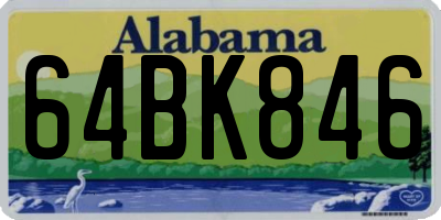 AL license plate 64BK846