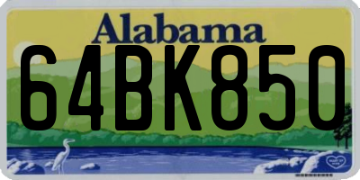 AL license plate 64BK850