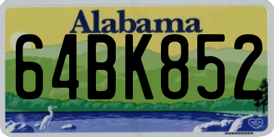 AL license plate 64BK852