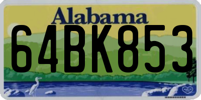 AL license plate 64BK853