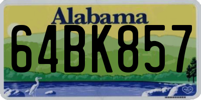 AL license plate 64BK857
