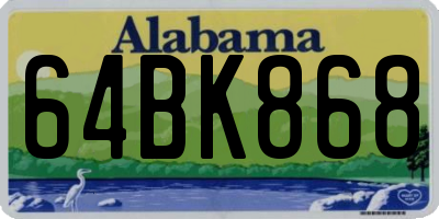 AL license plate 64BK868
