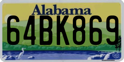 AL license plate 64BK869