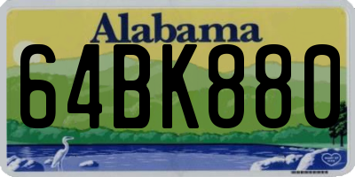 AL license plate 64BK880