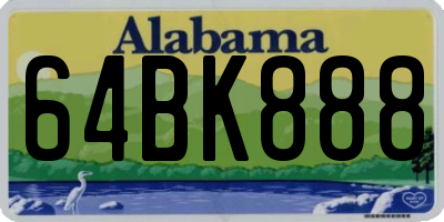 AL license plate 64BK888