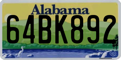 AL license plate 64BK892