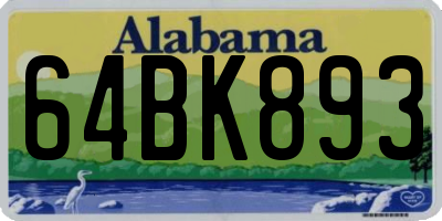 AL license plate 64BK893