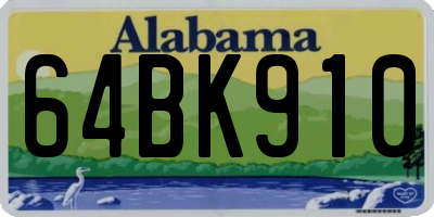 AL license plate 64BK910