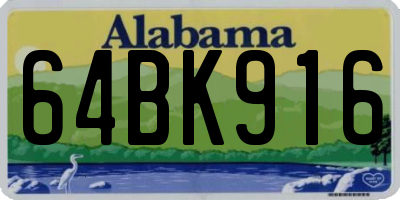 AL license plate 64BK916
