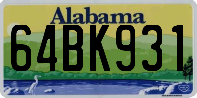 AL license plate 64BK931