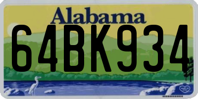 AL license plate 64BK934